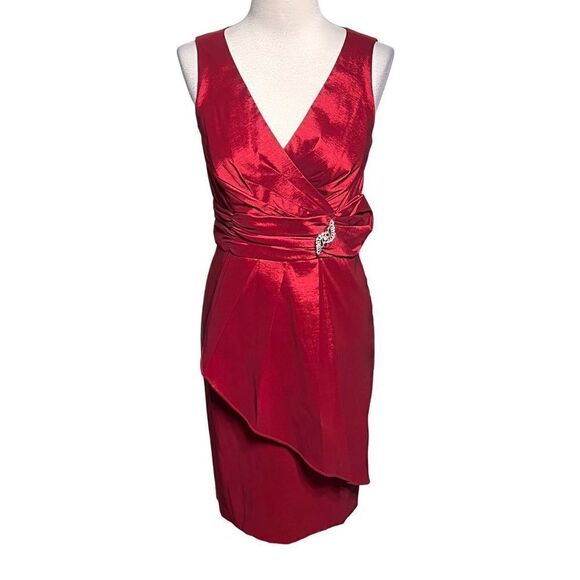 Chetta B Red Sleeveless Cocktail Dress Formal Dress Mother of the Bride Size 4 - Picture 1 of 5